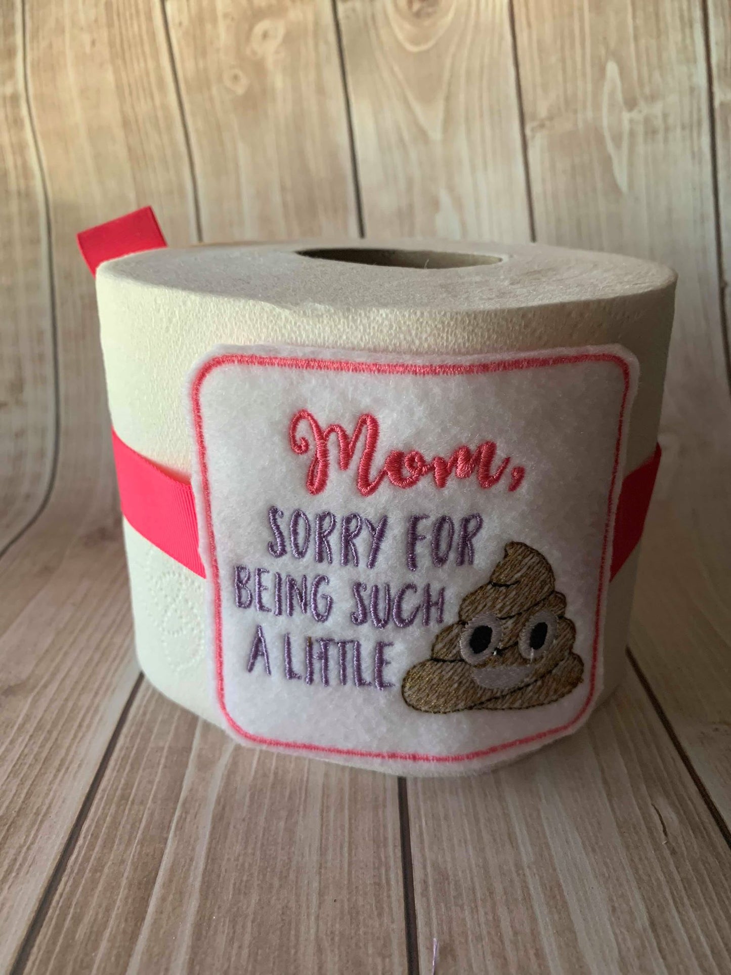 Sorry For being such a little Poop - TP tie- 4x4 - Embroidery Design - DIGITAL Embroidery DESIGN