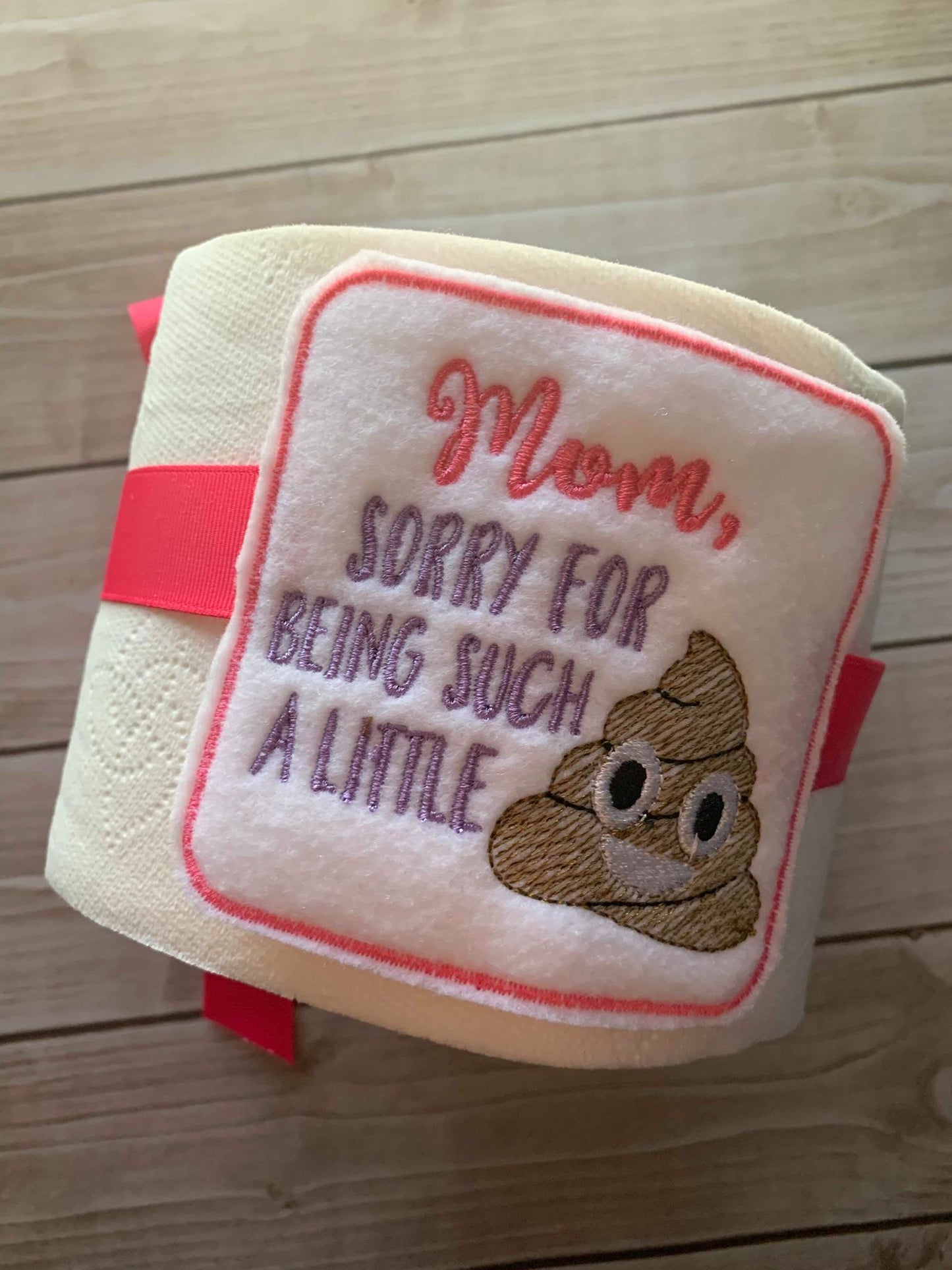 Sorry For being such a little Poop - TP tie- 4x4 - Embroidery Design - DIGITAL Embroidery DESIGN