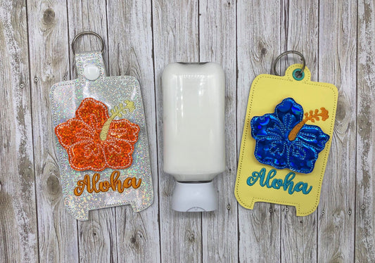 3D Aloha Hibiscus - Hand Lotion Holder 5x7 included- DIGITAL Embroidery DESIGN