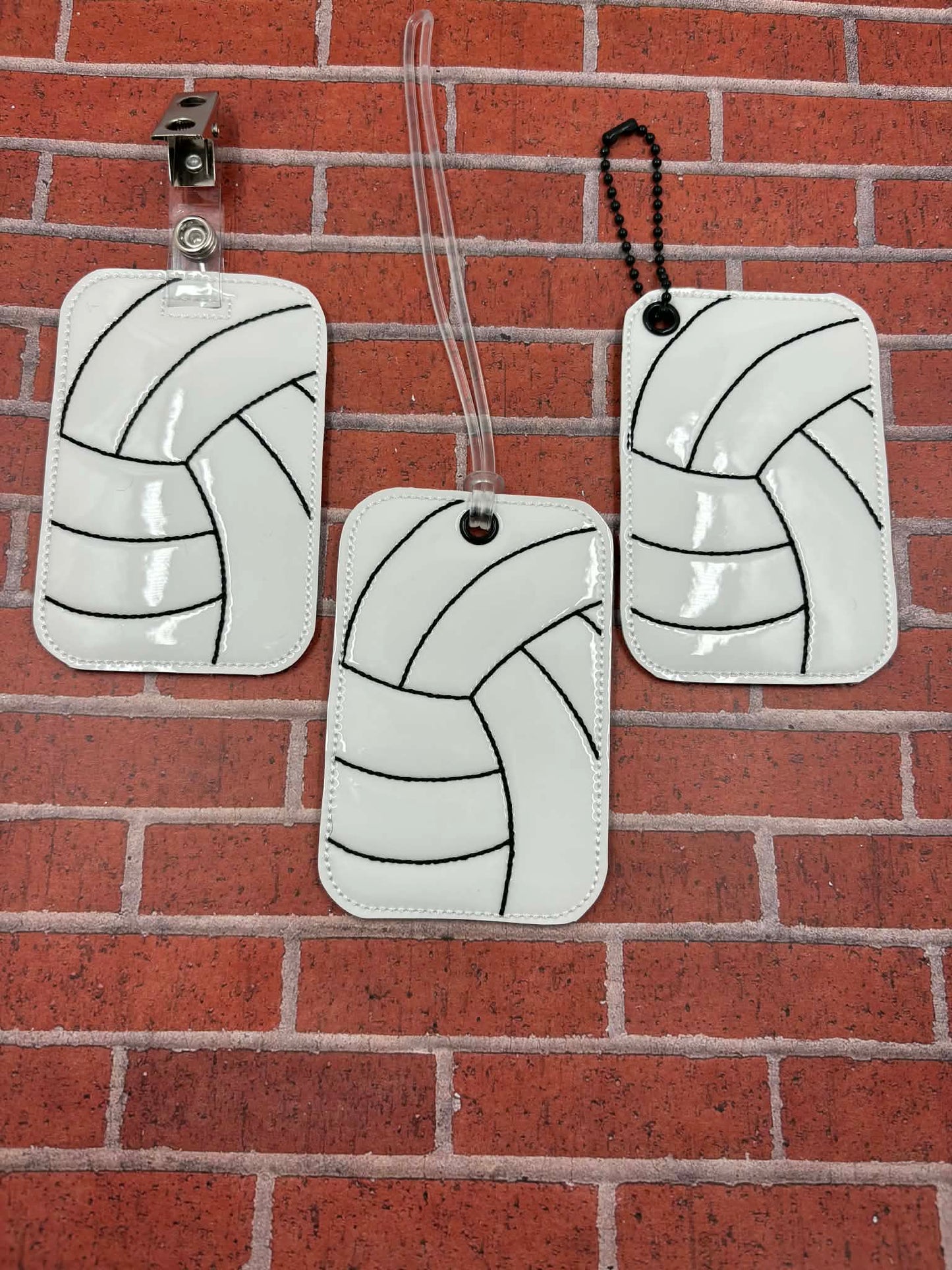 Volleyball Stitching Bag Tag – 3 Styles Included – Digital Embroidery Design