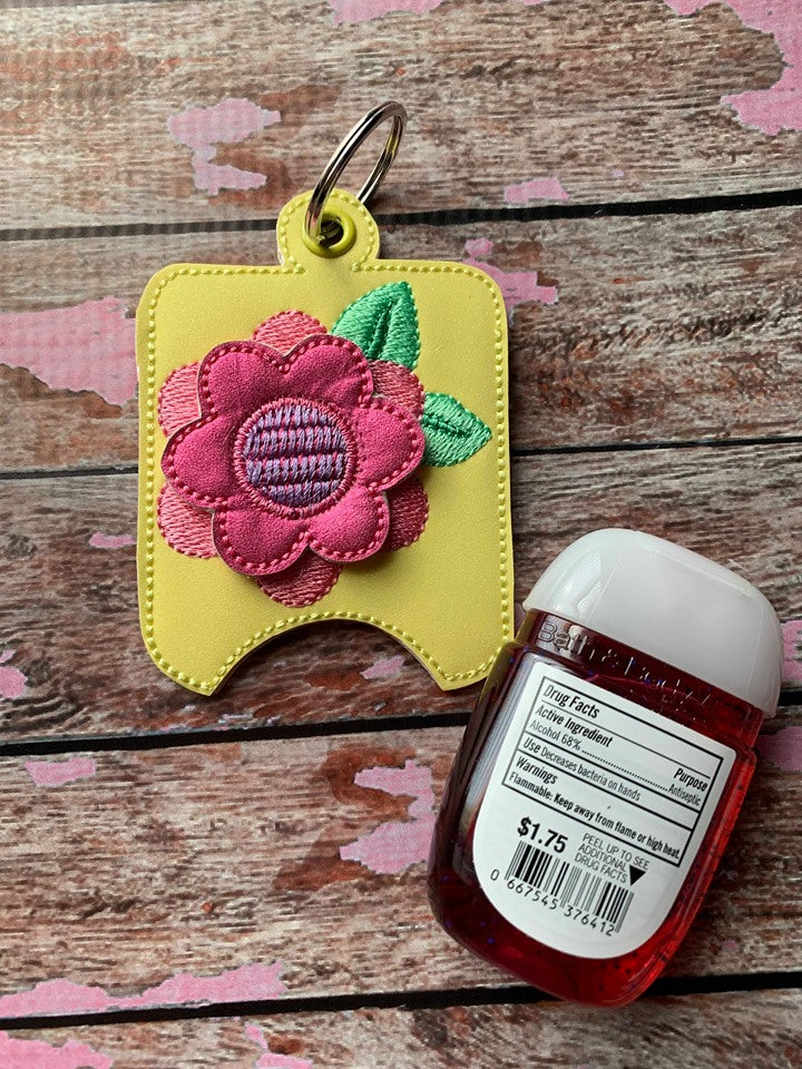 3D Spring Flower Sanitizer Holders 4x4 and 5x7 included- DIGITAL Embroidery DESIGN