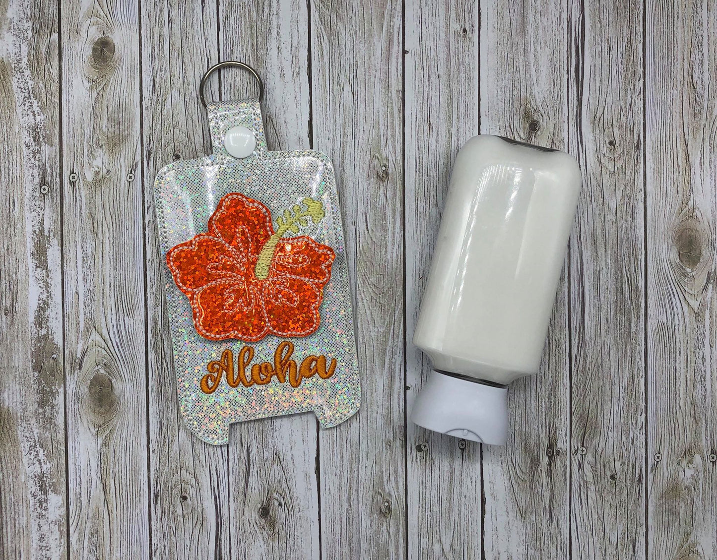 3D Aloha Hibiscus - Hand Lotion Holder 5x7 included- DIGITAL Embroidery DESIGN