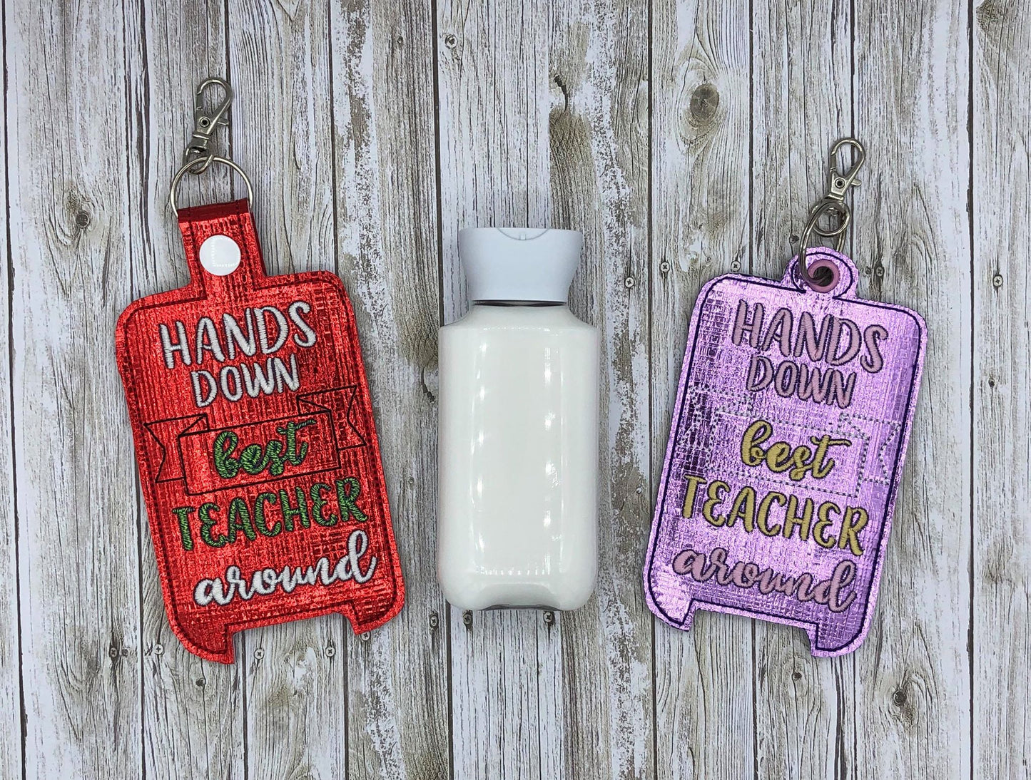 Hands Down Best Teacher Lotion Holders 5x7 included- DIGITAL Embroidery DESIGN