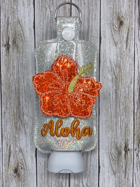 3D Aloha Hibiscus - Hand Lotion Holder 5x7 included- DIGITAL Embroidery DESIGN