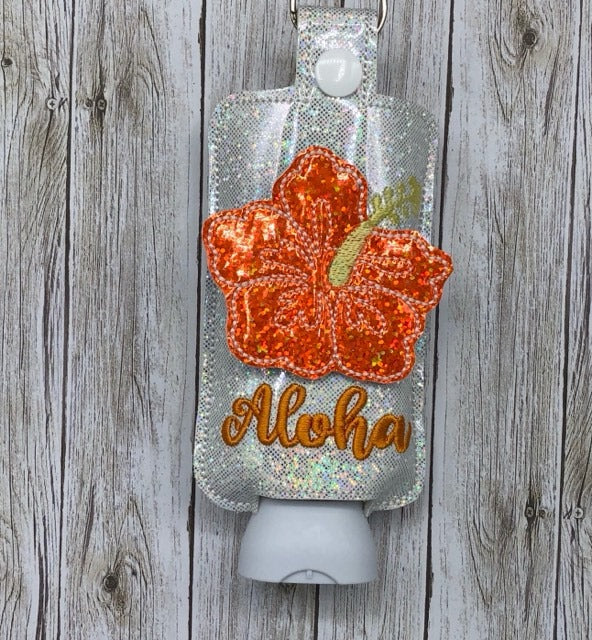 3D Aloha Hibiscus - Hand Lotion Holder 5x7 included- DIGITAL Embroidery DESIGN