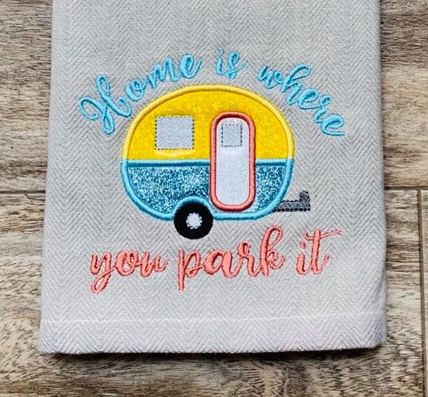 Home is Where You Park it 4x4 and 5x7 - Digital Embroidery Design