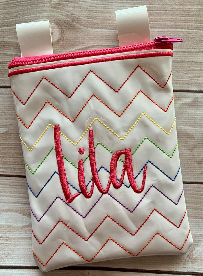 Chevron Zipper Bag - 3 sizes - Digital Embroidery Design