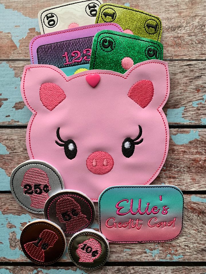 Play Money Feltie Set - 2 sizes- Digital Embroidery Design