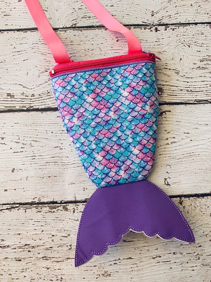 3D Mermaid Zipper Bag - 4 sizes - Digital Embroidery Design
