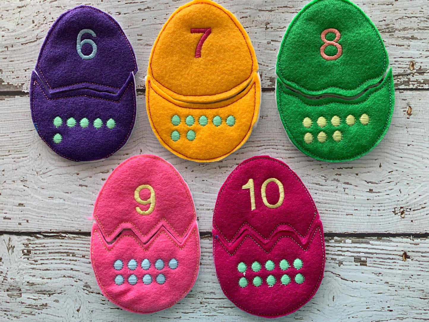 Egg Number Matching Puzzle Set - Digital Embroidery Design