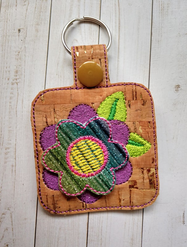 3D Spring Flower Fobs- 4x4 and 5x7 grouped- DIGITAL Embroidery DESIGN