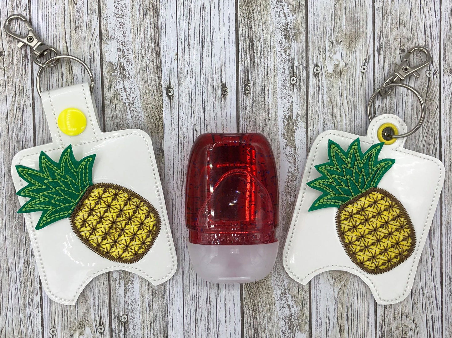 3D Pineapple Sanitizer Holders 4x4 and 5x7 included- DIGITAL Embroidery DESIGN