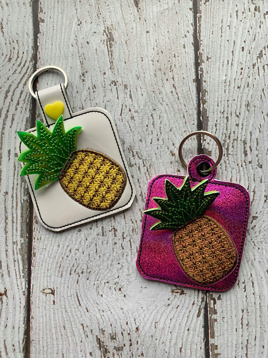 3D Pineapple Fobs- 4x4 and 5x7 grouped- DIGITAL Embroidery DESIGN