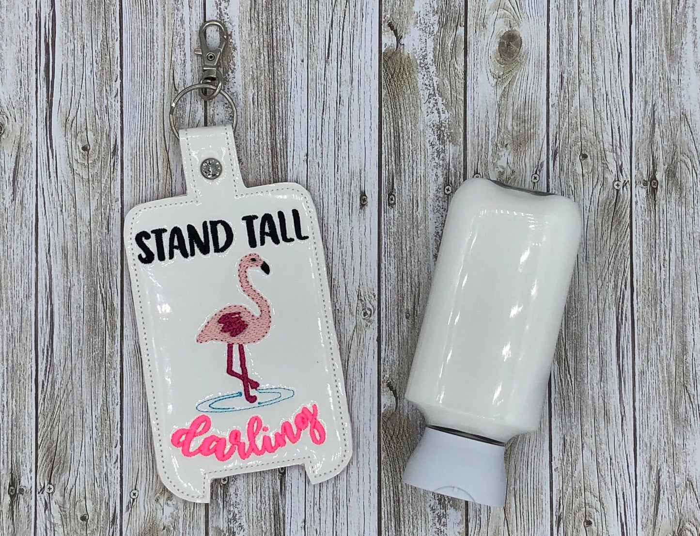 Stand Tall Darling Flamingo Lotion Holders 5x7 included- DIGITAL Embroidery DESIGN