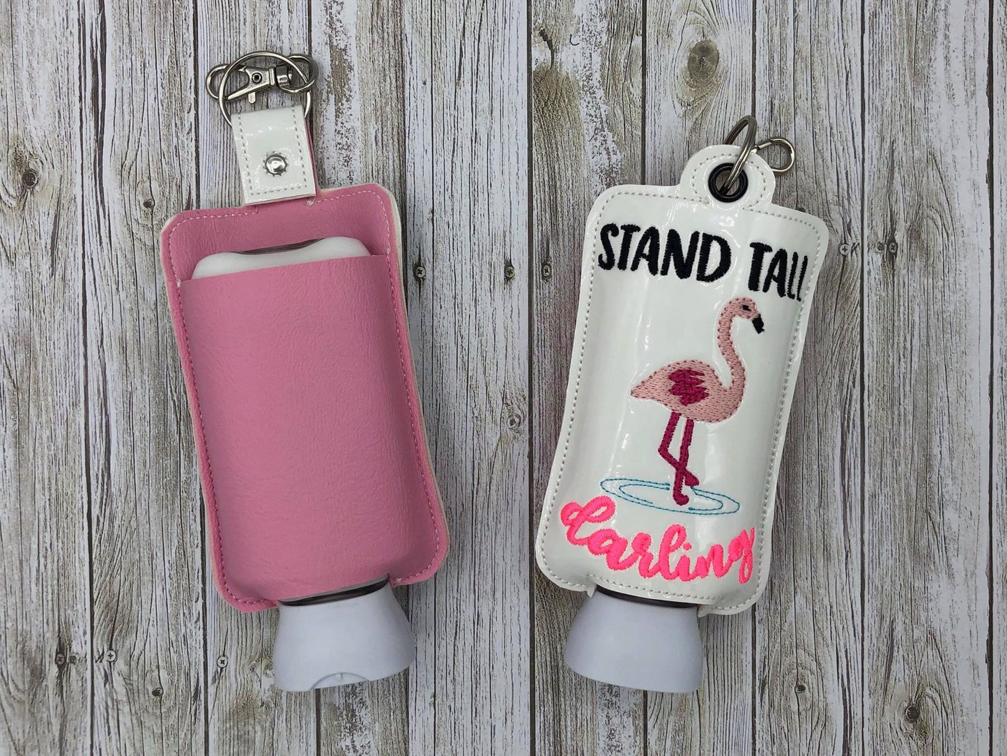 Stand Tall Darling Flamingo Lotion Holders 5x7 included- DIGITAL Embroidery DESIGN