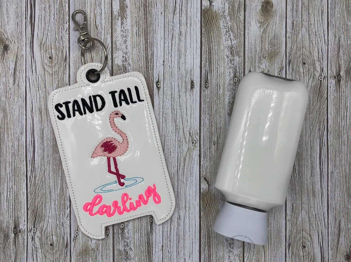 Stand Tall Darling Flamingo Lotion Holders 5x7 included- DIGITAL Embroidery DESIGN