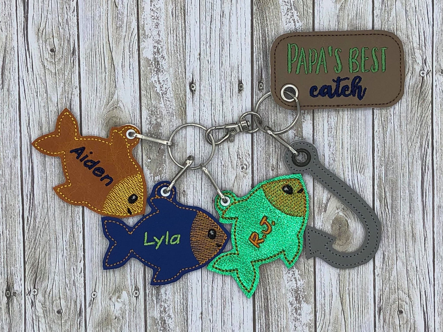 Hooked Father's Day Fobs - DIGITAL Embroidery DESIGN