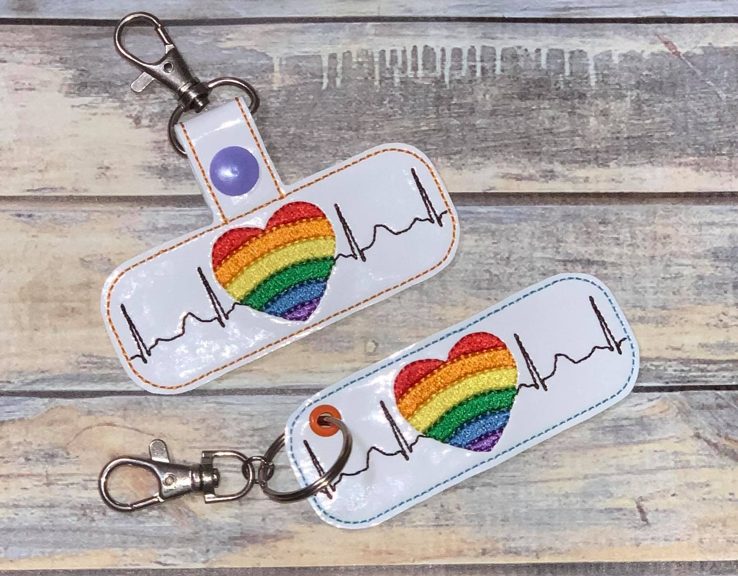 Pride EKG Fobs - DIGITAL Embroidery DESIGN