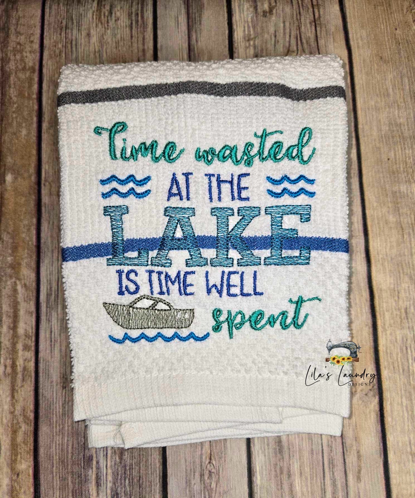 Time Wasted At the Lake - 4 Sizes - Digital Embroidery Design