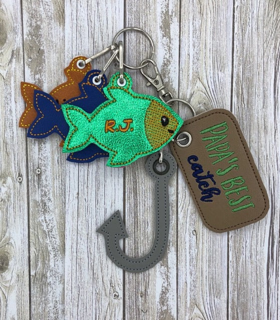 Hooked Father's Day Fobs - DIGITAL Embroidery DESIGN