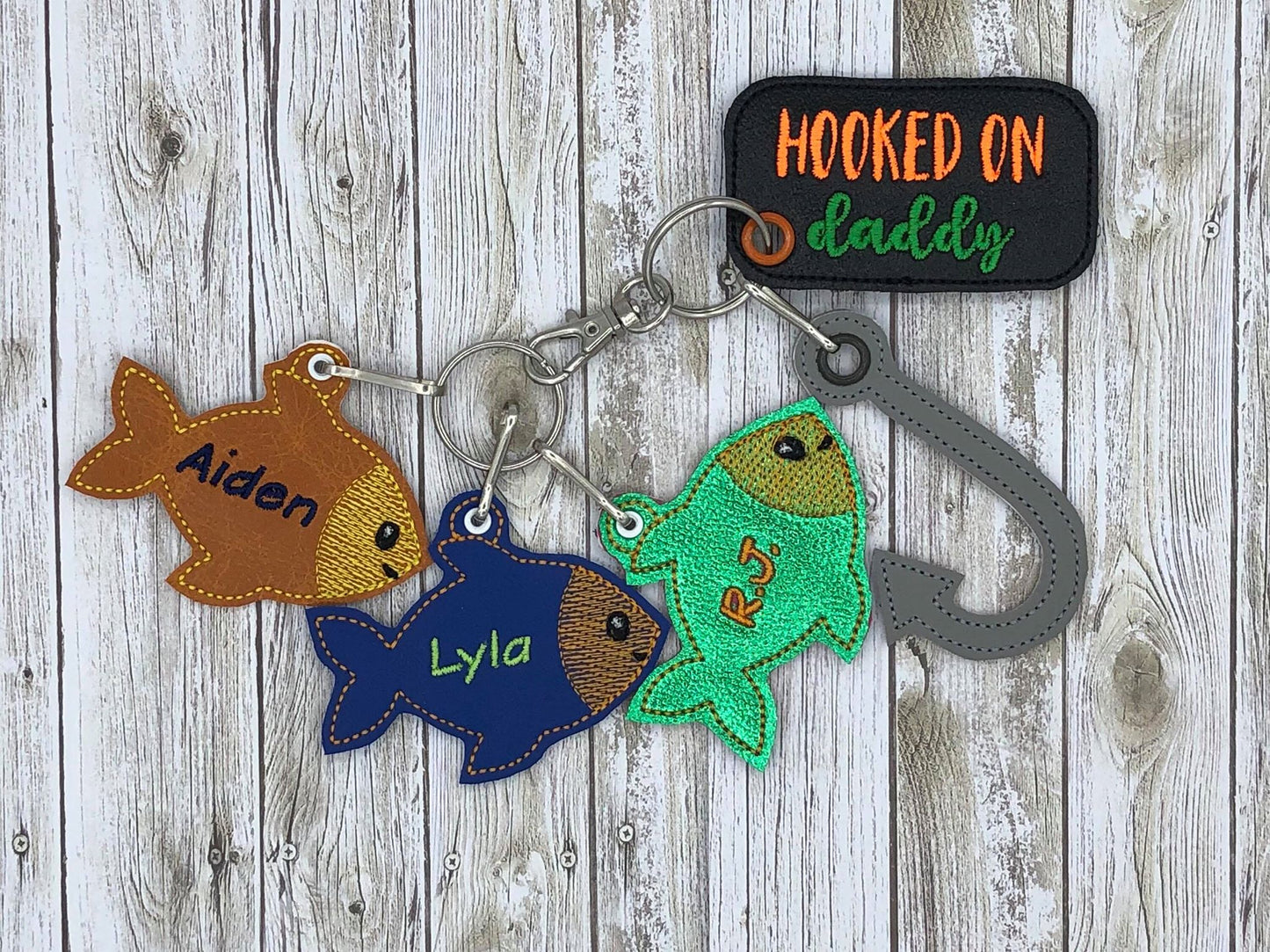 Hooked Father's Day Fobs - DIGITAL Embroidery DESIGN