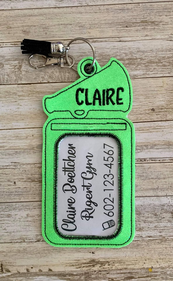 Cheer ID Holder luggage Tag 5x7 only - Digital Embroidery Design