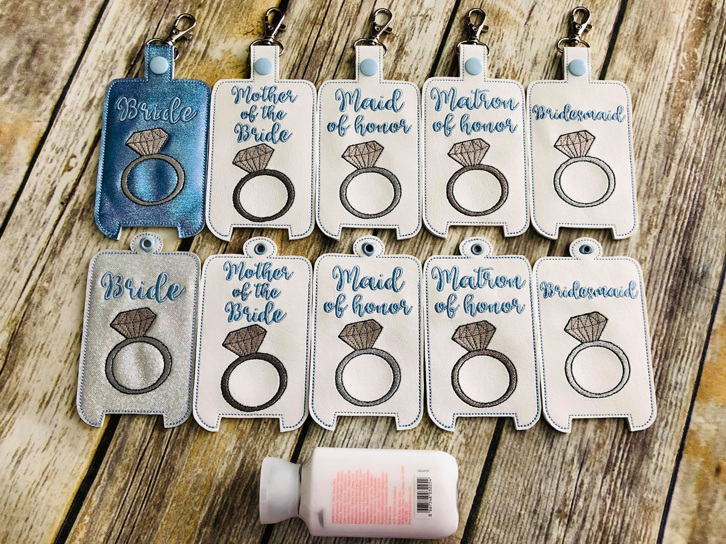 Bridal Party Hand Lotion Holder Set 5x7 included- DIGITAL Embroidery DESIGN