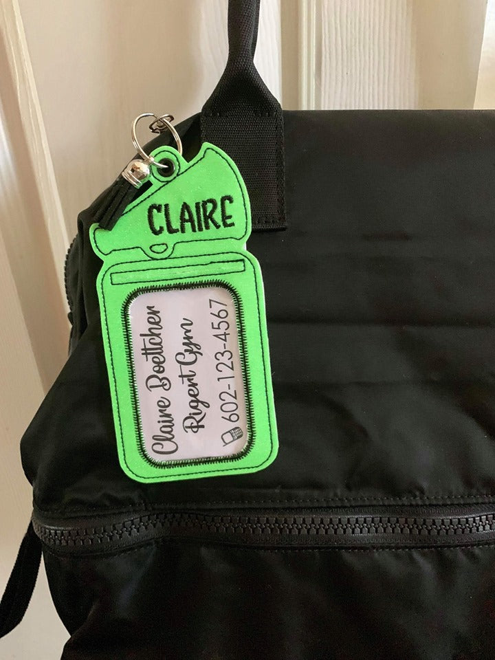 Cheer ID Holder luggage Tag 5x7 only - Digital Embroidery Design