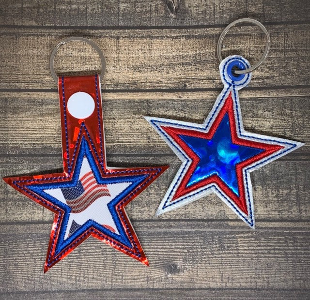 Applique Star Fobs - DIGITAL Embroidery DESIGN