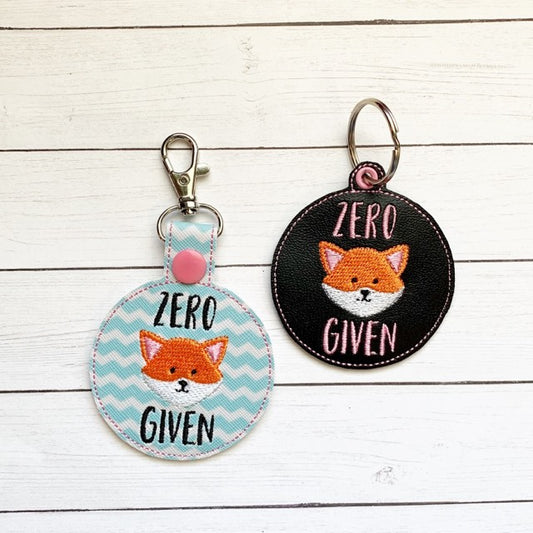 Zero Fox Given Fobs - DIGITAL Embroidery DESIGN
