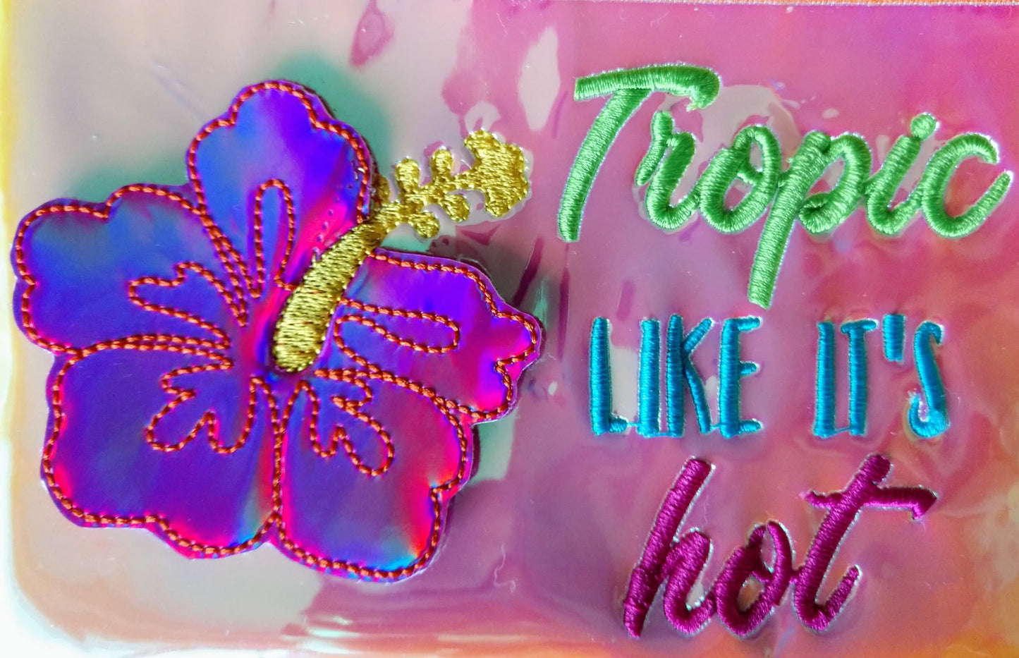 3D Tropic Like It's Hot Zipper Bag - 3 sizes - Digital Embroidery Design