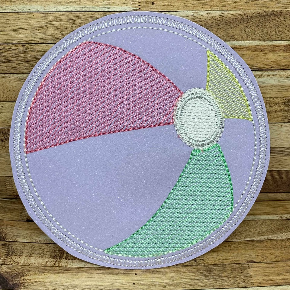 Beach Ball Coaster 4x4 - DIGITAL Embroidery DESIGN
