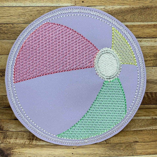 Beach Ball Coaster 4x4 - DIGITAL Embroidery DESIGN