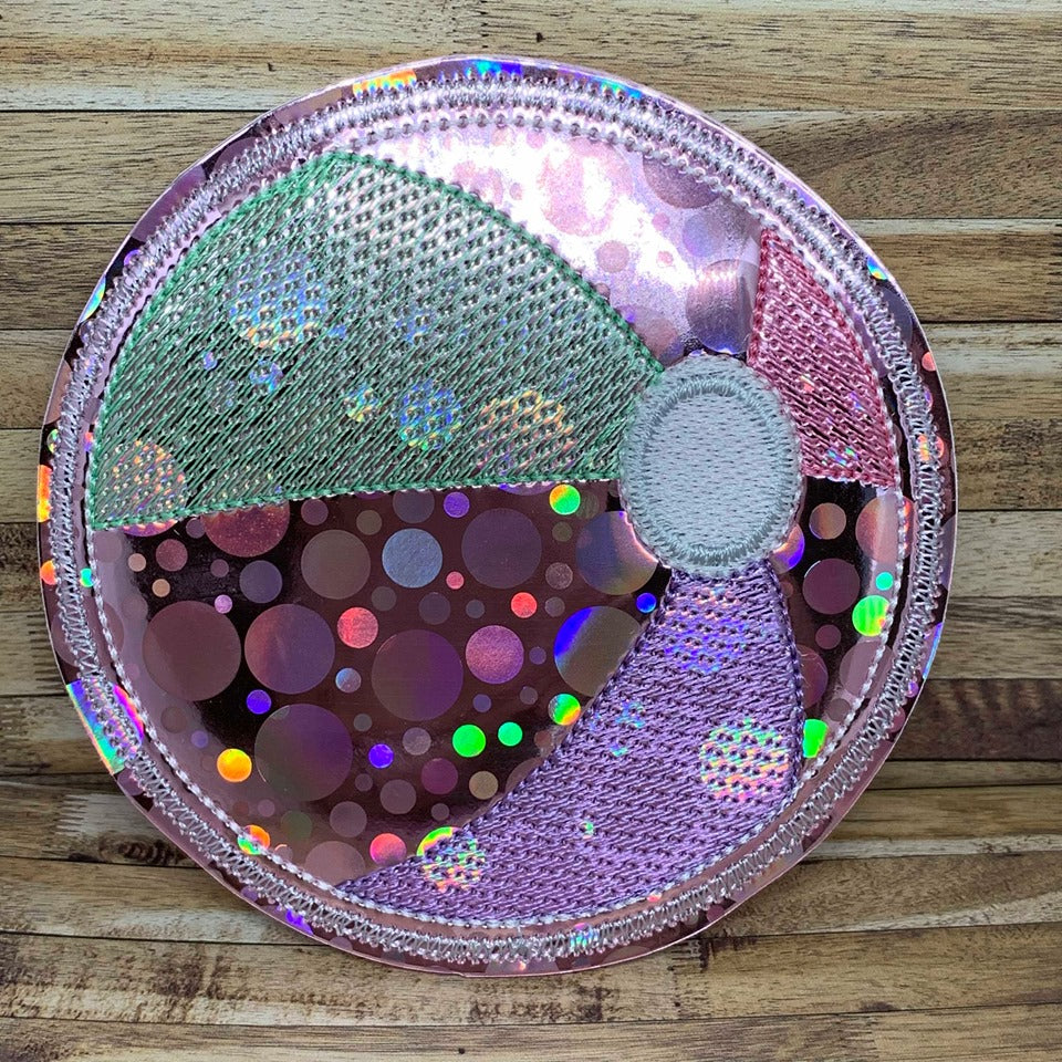 Beach Ball Coaster 4x4 - DIGITAL Embroidery DESIGN