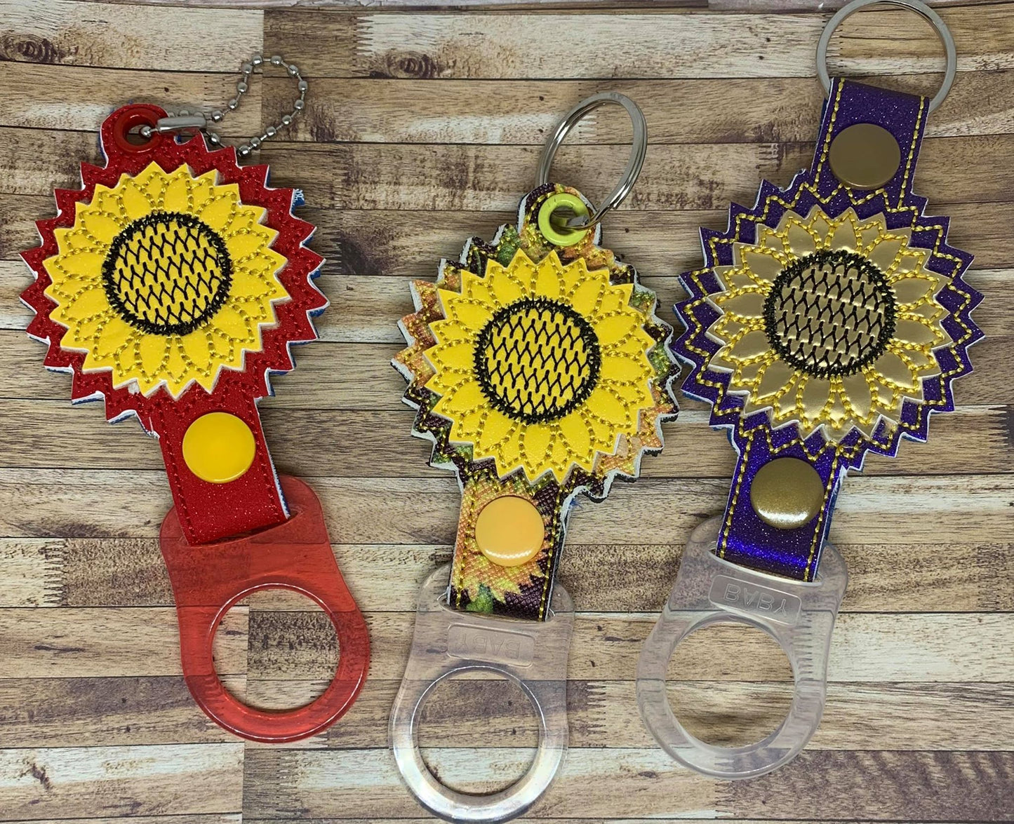 3D Sunflower Water Bottle Holders - 4x4 and 5x7 - DIGITAL Embroidery DESIGN