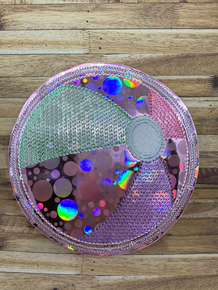 Beach Ball Coaster 4x4 - DIGITAL Embroidery DESIGN