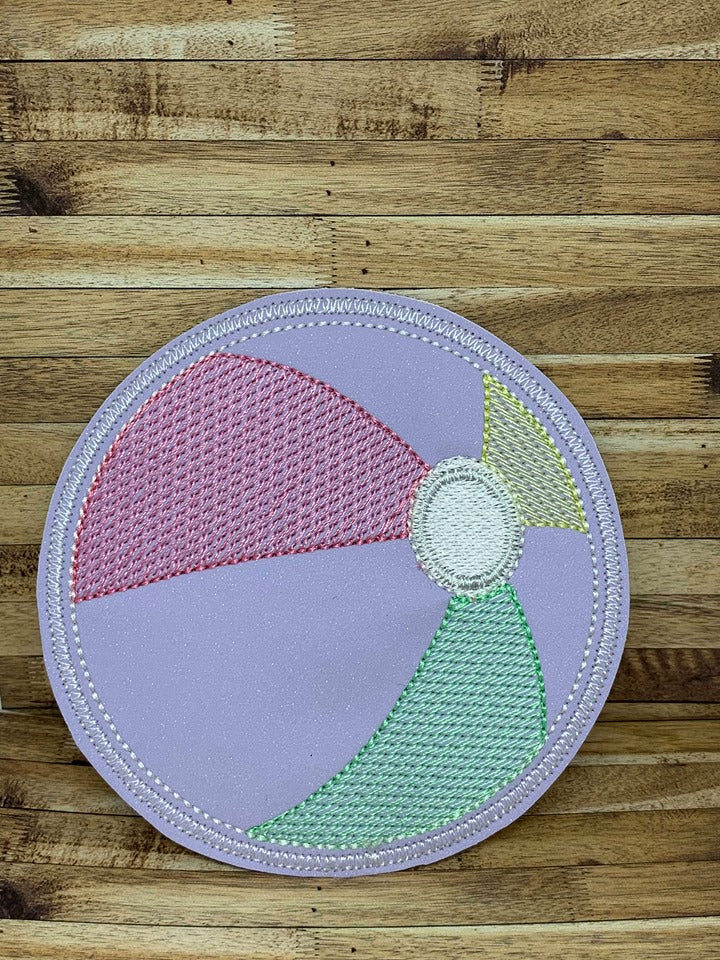 Beach Ball Coaster 4x4 - DIGITAL Embroidery DESIGN