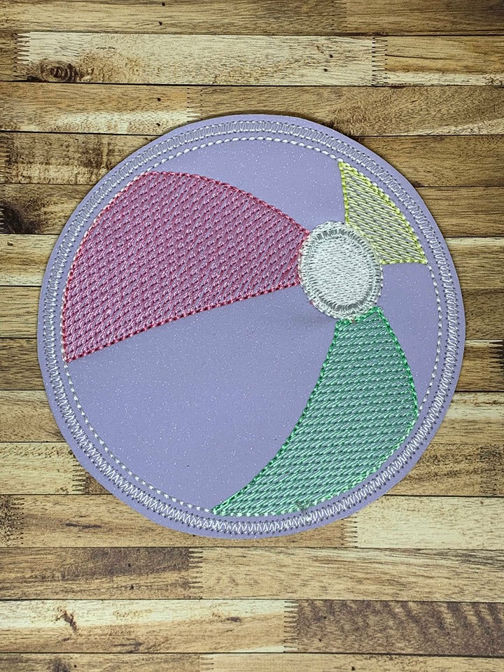 Beach Ball Coaster 4x4 - DIGITAL Embroidery DESIGN