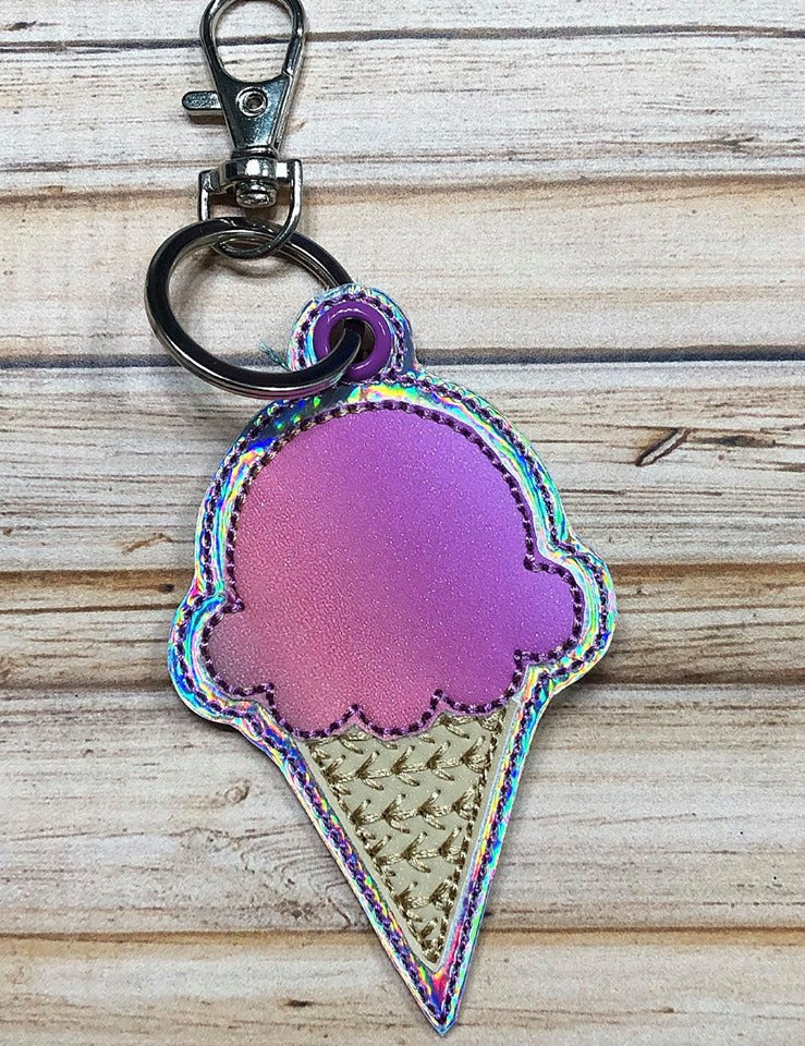 Ice Cream Applique Fobs - DIGITAL Embroidery DESIGN