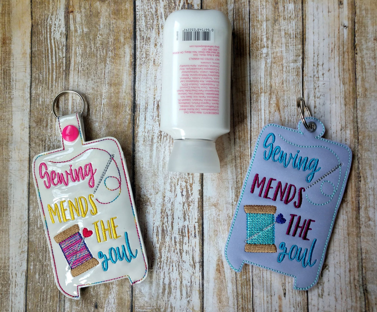 Sewing Mends the Soul Lotion Holders 5x7 - DIGITAL Embroidery DESIGN