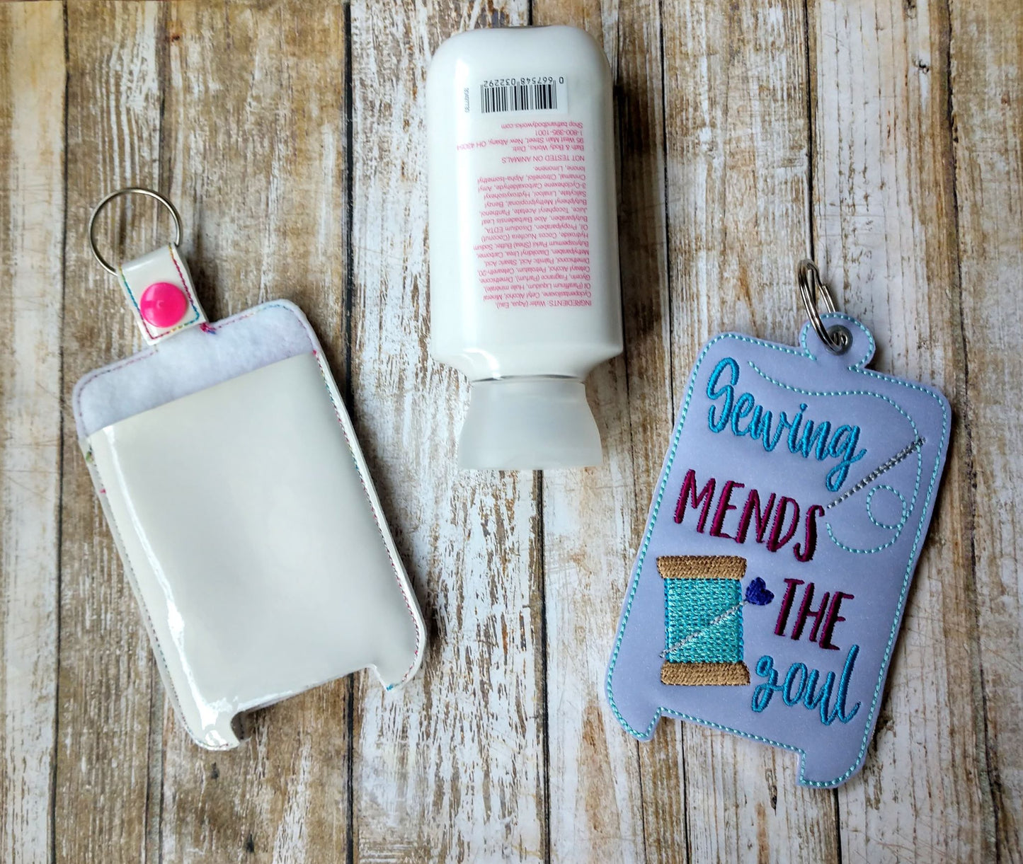 Sewing Mends the Soul Lotion Holders 5x7 - DIGITAL Embroidery DESIGN