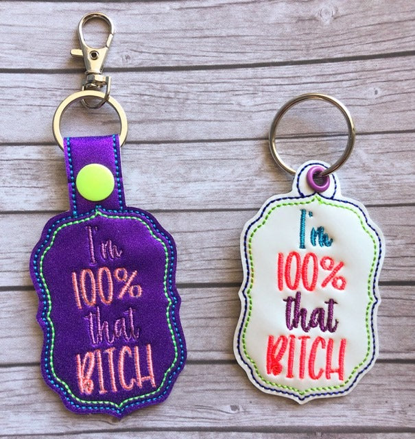 Mature 100 Percent Fobs -DIGITAL Embroidery DESIGN