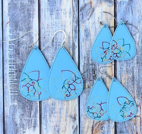 Peeking Mandala Earrings - 3 sizes - Digital Embroidery Design
