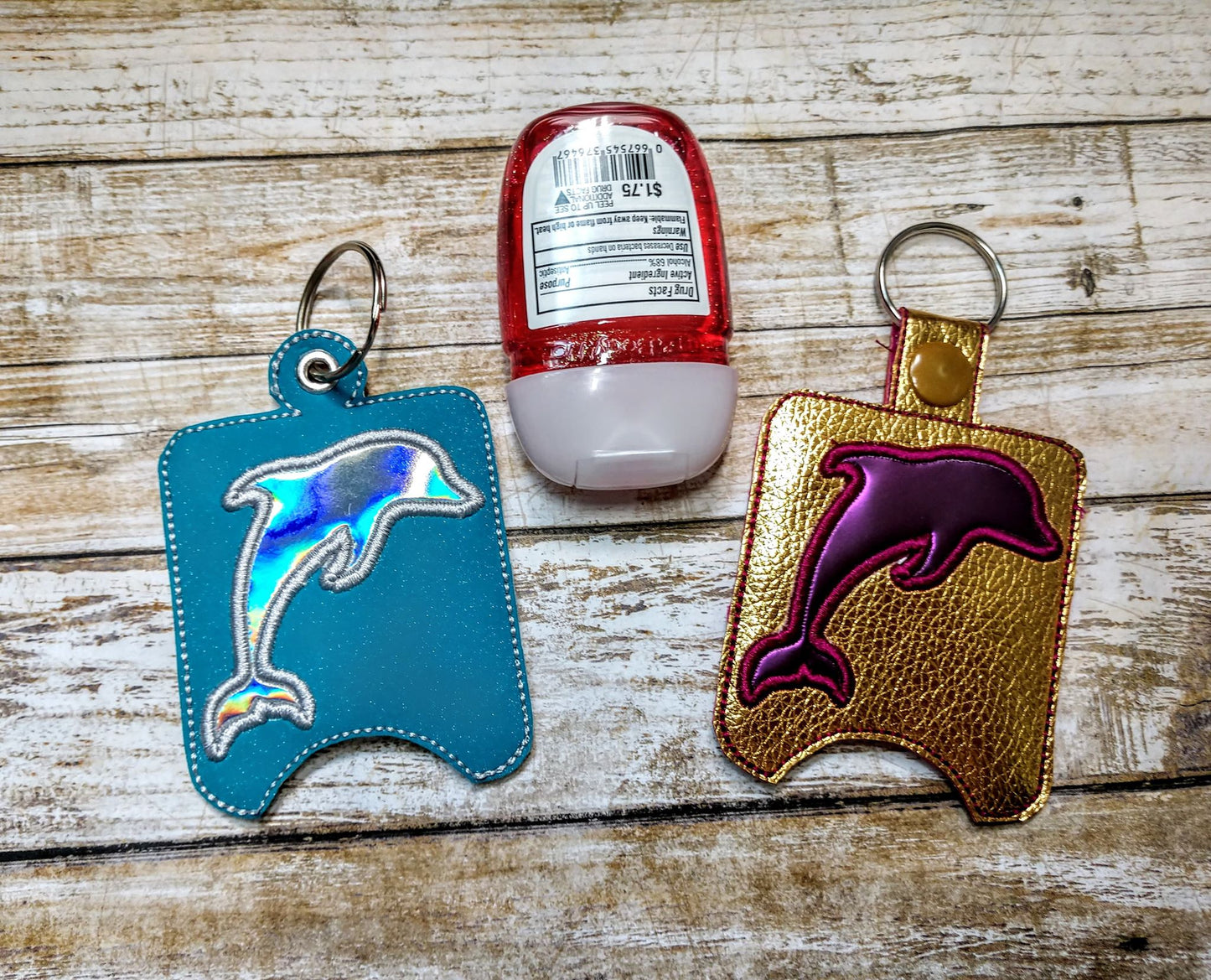 Dolphin Applique Sanitizer Holder - DIGITAL Embroidery DESIGN
