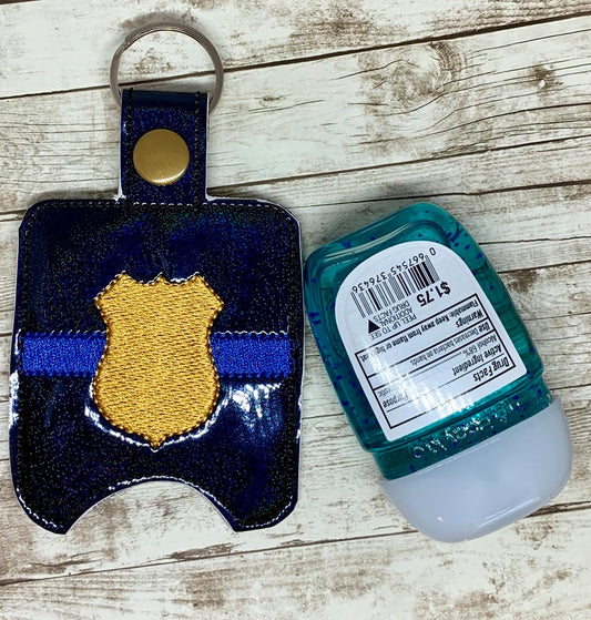 Blue Line Shield Sanitizer Holder - DIGITAL Embroidery DESIGN