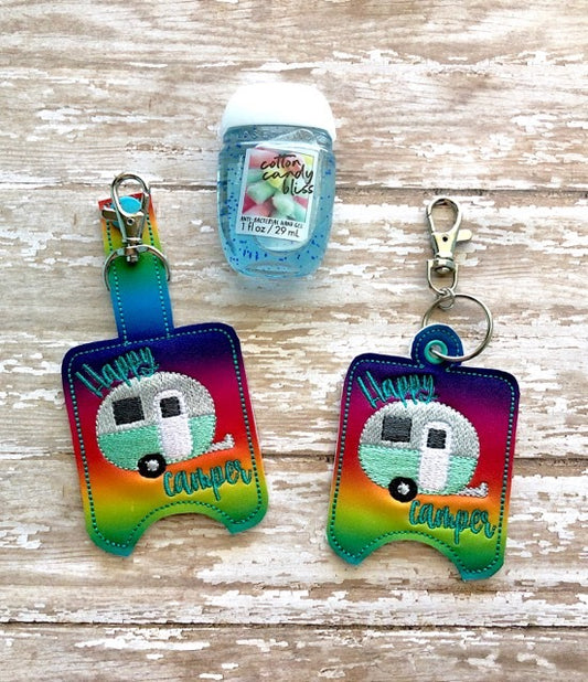 Happy Camper Sanitizer Holder - DIGITAL Embroidery DESIGN