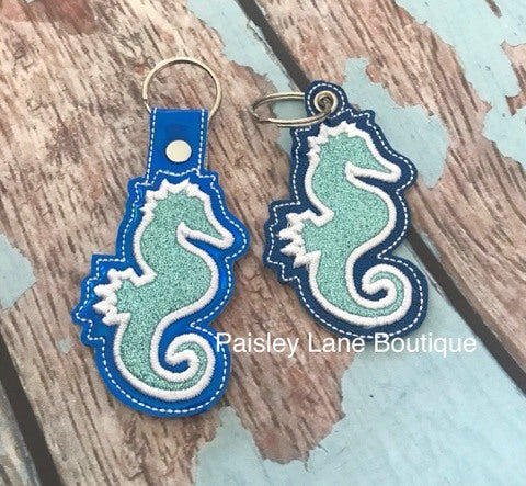 Seahorse Applique Fobs - DIGITAL Embroidery DESIGN