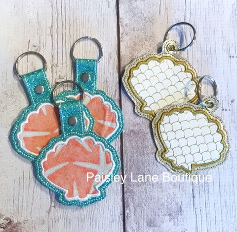 Shell Applique Fobs -DIGITAL Embroidery DESIGN