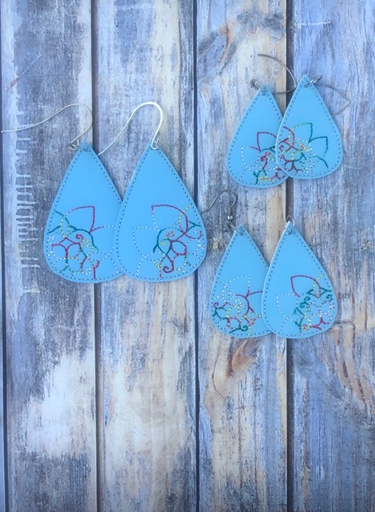 Peeking Mandala Earrings - 3 sizes - Digital Embroidery Design