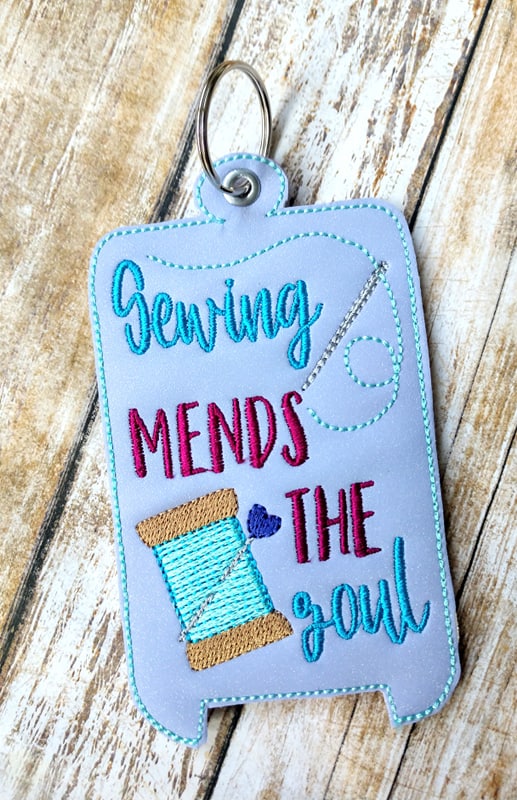 Sewing Mends the Soul Lotion Holders 5x7 - DIGITAL Embroidery DESIGN